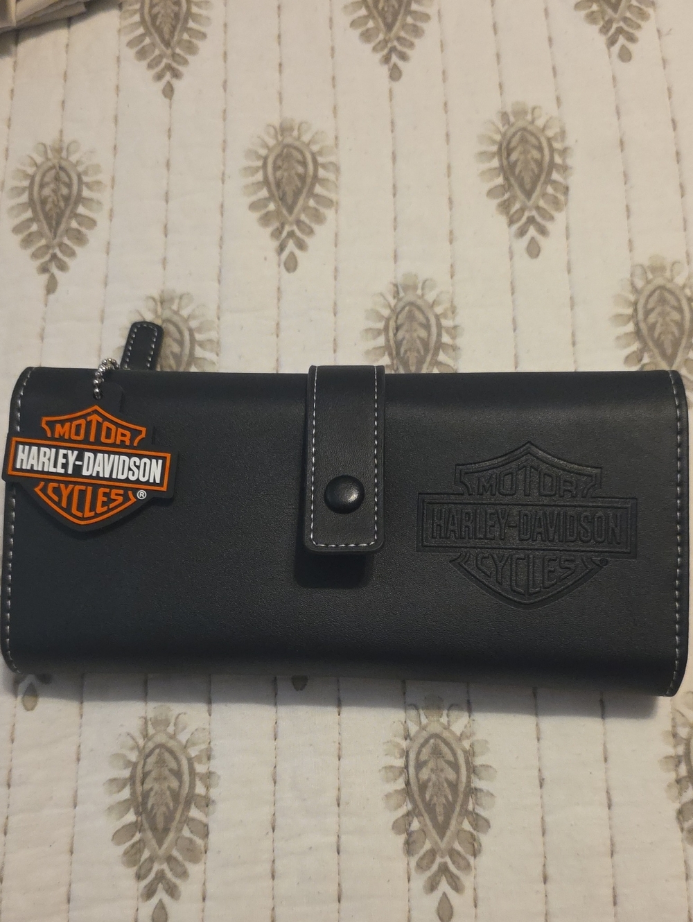 Harley-Davidson Black Wallet with Orange Logo Tag